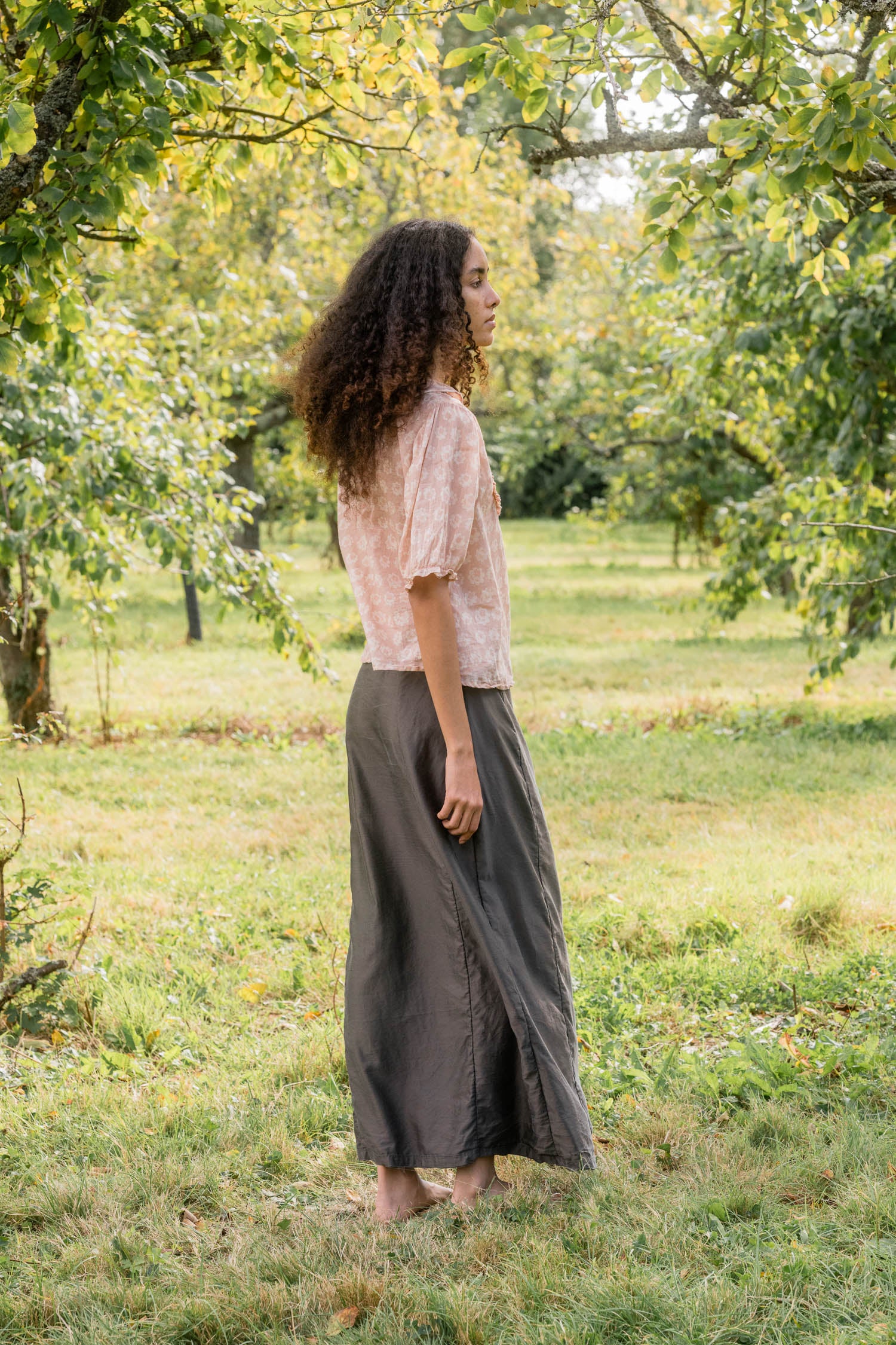 sale idle skirt long silk cotton satin image 5