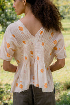 sale brilliant blouse printed big flower cotton voile image 5