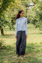 sale tailored line pants linen twill - dark navy, L image