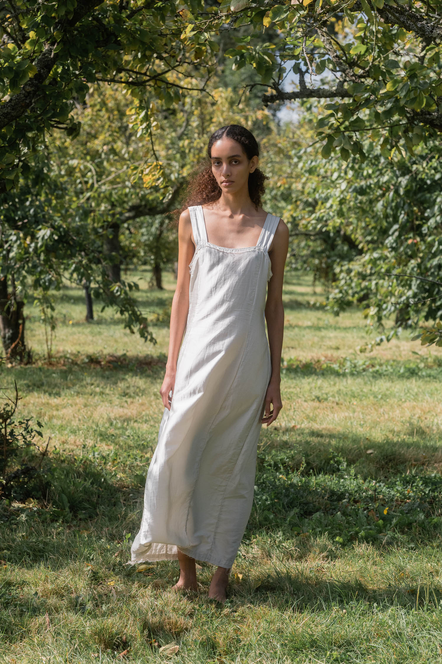 wide strap dress silk cotton satin image 0
