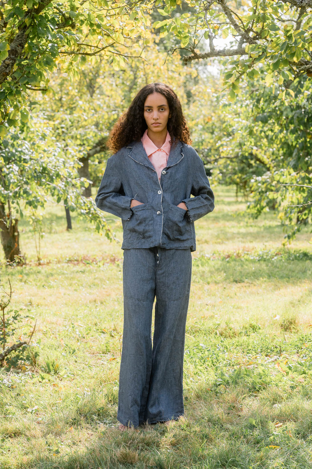 big stan jacket linen denim image 4