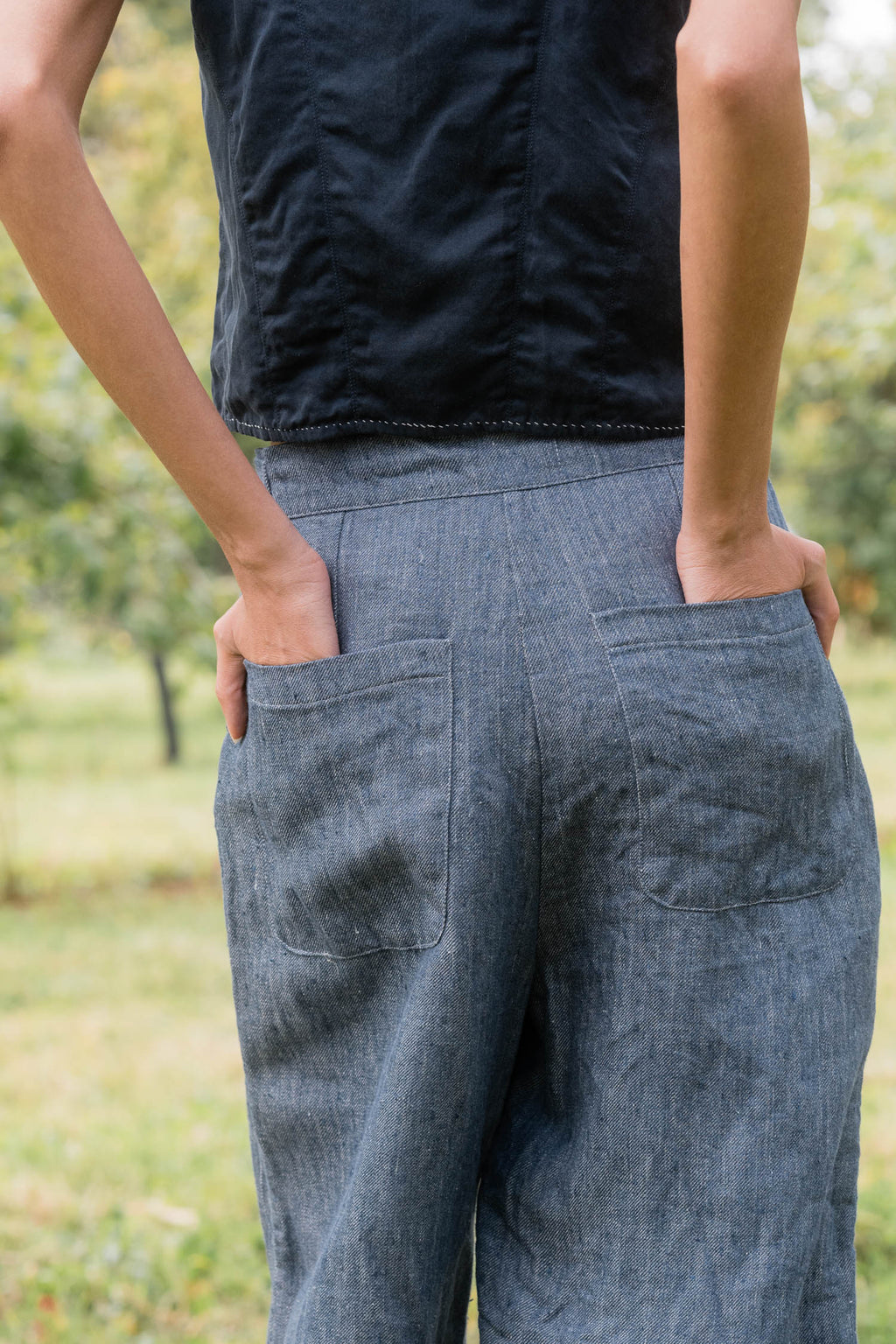 sale hem pants linen denim image 6
