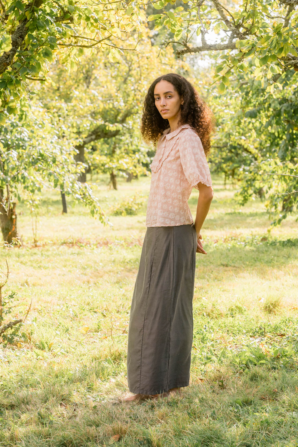 sale idle skirt long silk cotton satin image 1