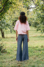 sale flare pants linen denim image 1