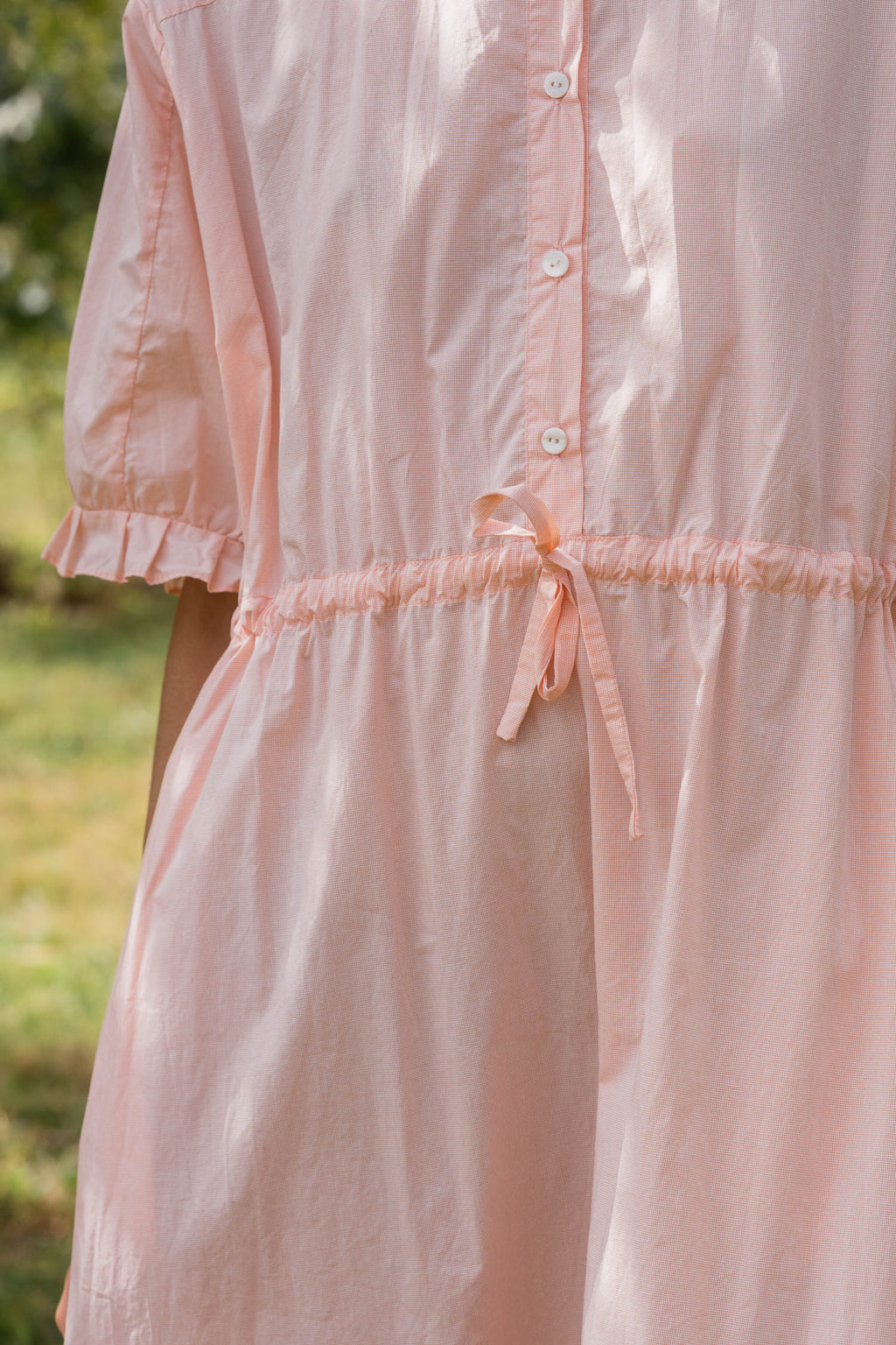comfy yoke dress cotton tiny check image 6