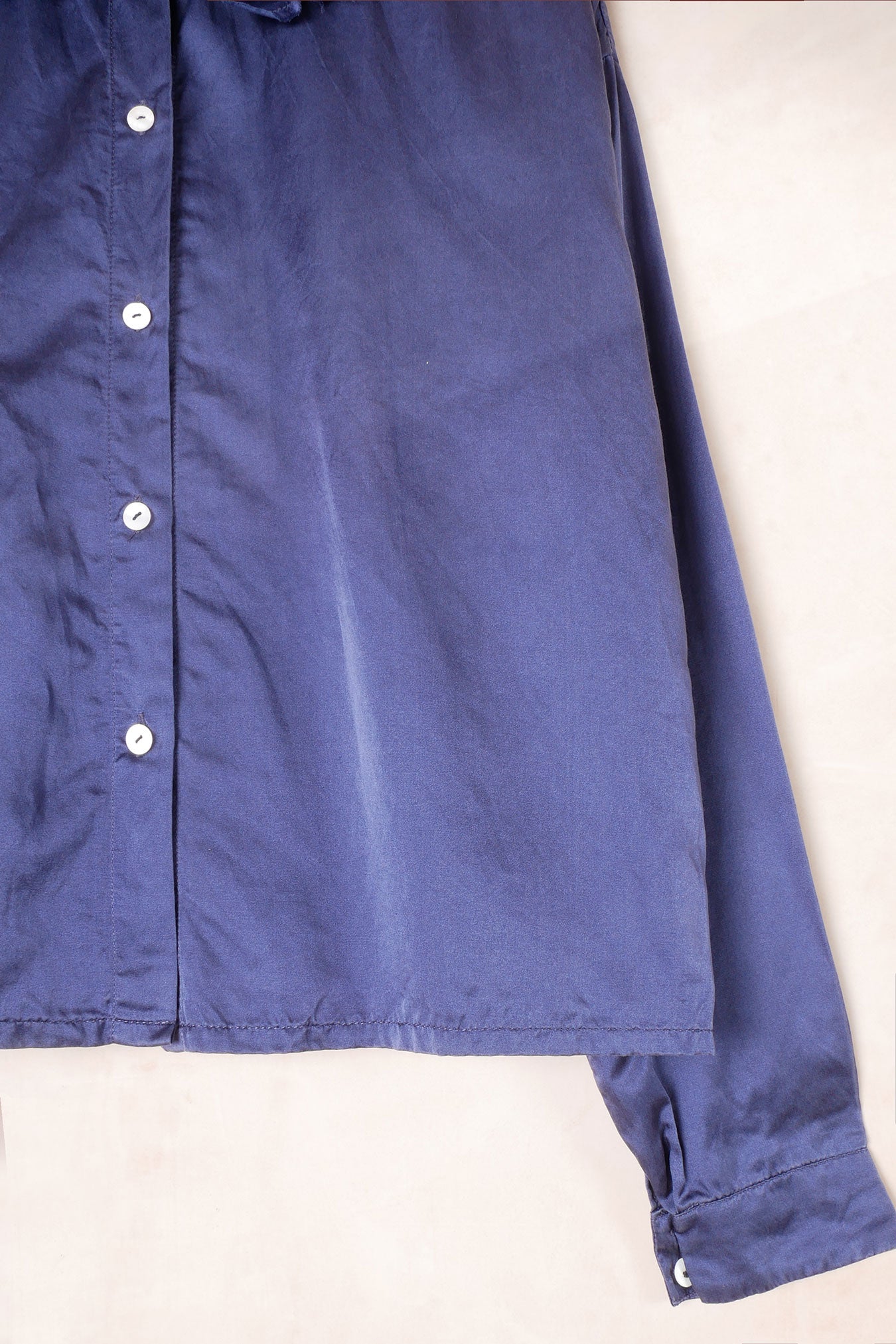 puckered collar blouse silk cotton satin image 6