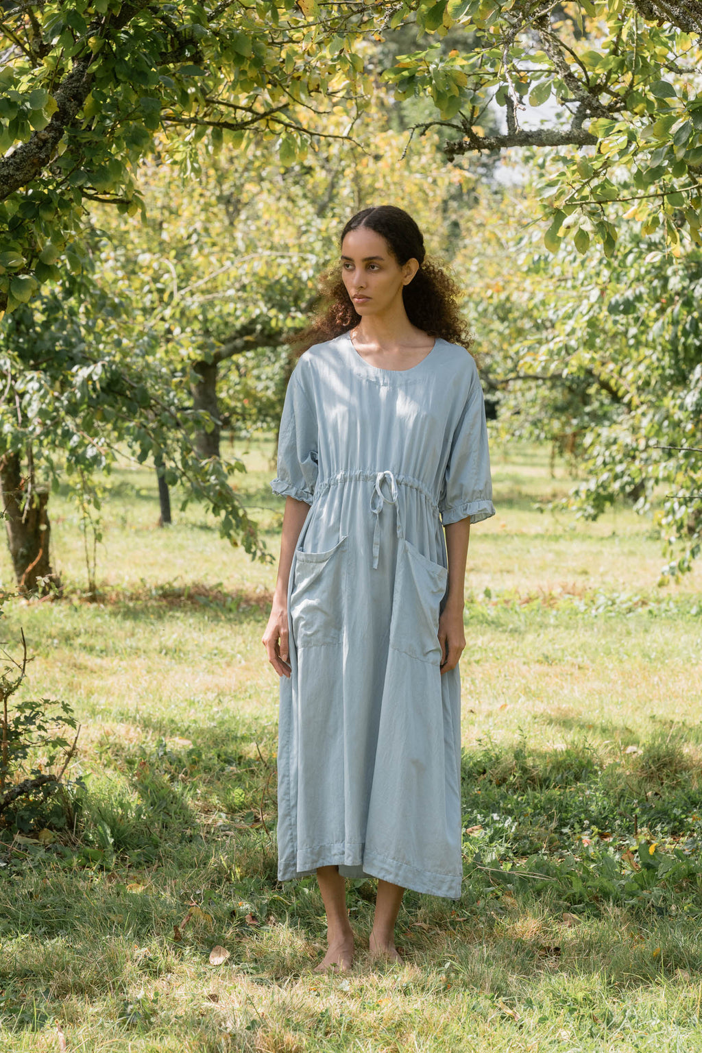 sale comfy pocket dress silk cotton satin image 0