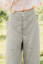 sale flare pants linen twill - alabaster, S image