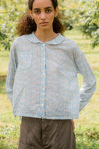sale round collar blouse cotton voile small print image 4
