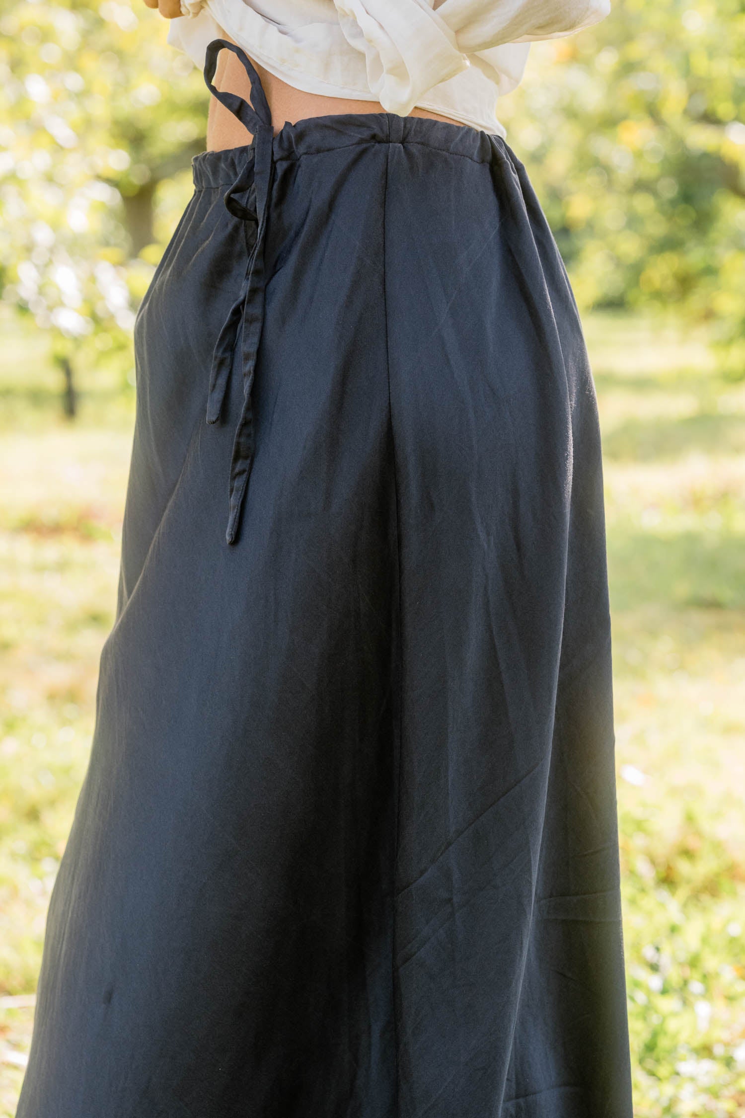 sale bias cut long skirt silk cotton satin image 3