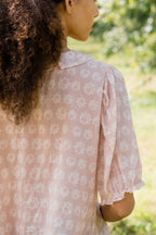 sale print frill yoke blouse small flower image 8