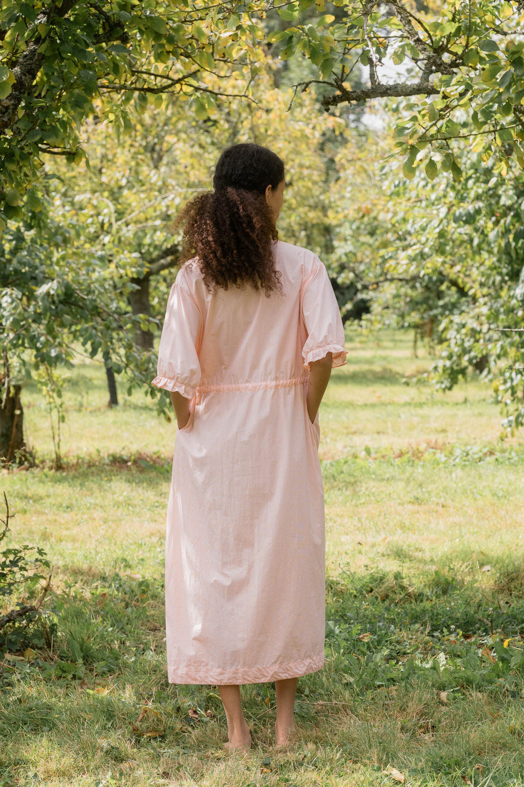 comfy yoke dress cotton tiny check image 3