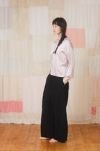 sale round collar blouse silk cotton satin image 1