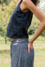 sale hem pants linen denim image 5