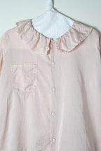 puckered collar blouse silk cotton satin image 1