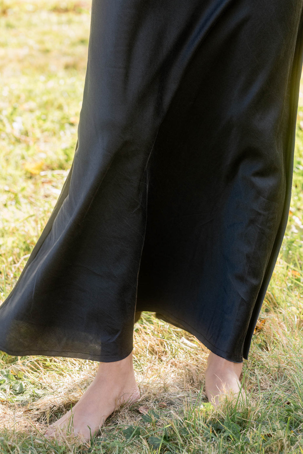 sale bias cut long skirt silk cotton satin image 1