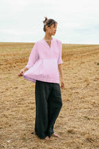 sale double pleat top cotton - lilac sachet, XS image
