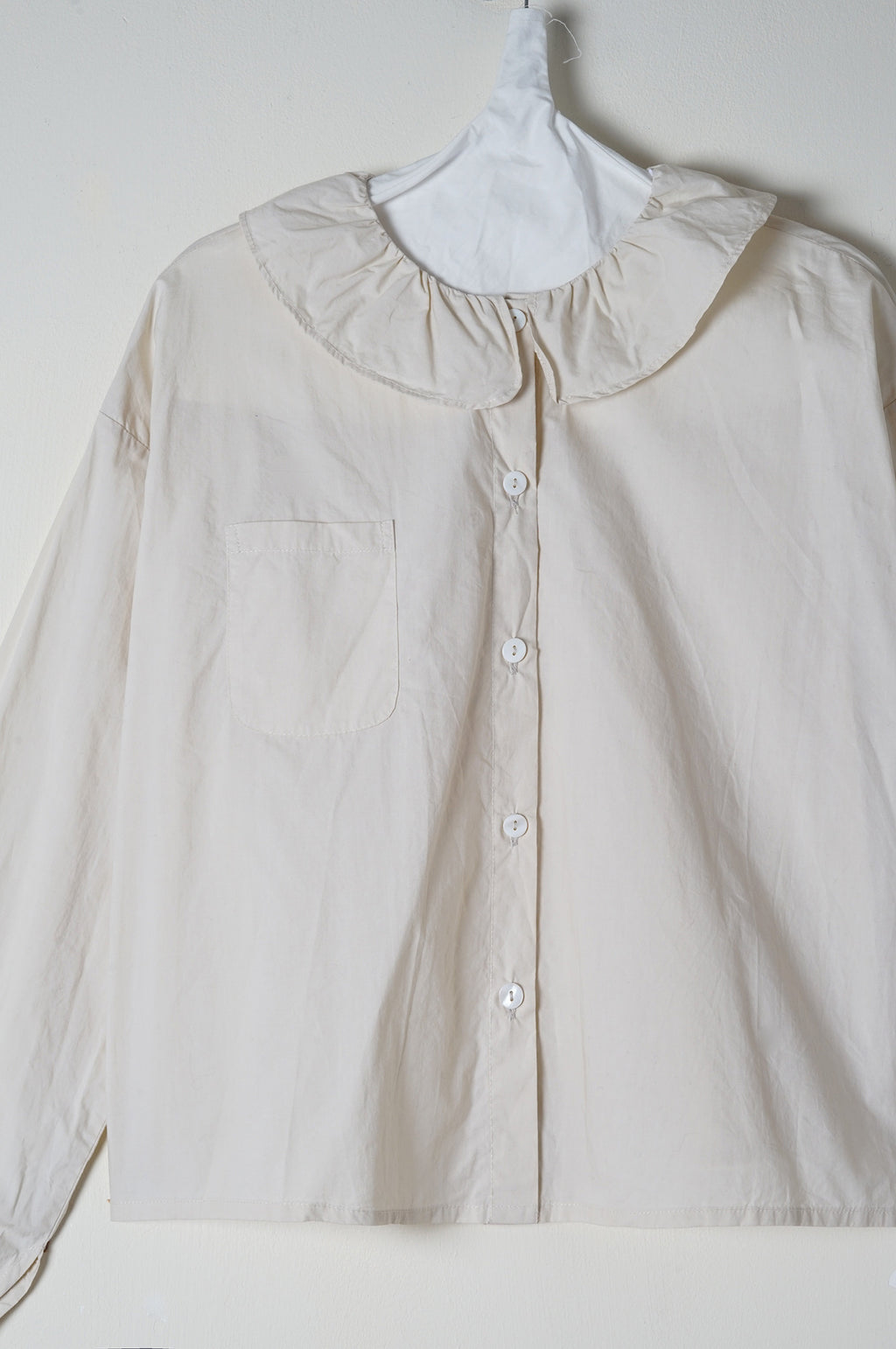 puckered collar shirt cotton poplin image 2