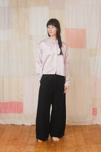 sale round collar blouse silk cotton satin image 3