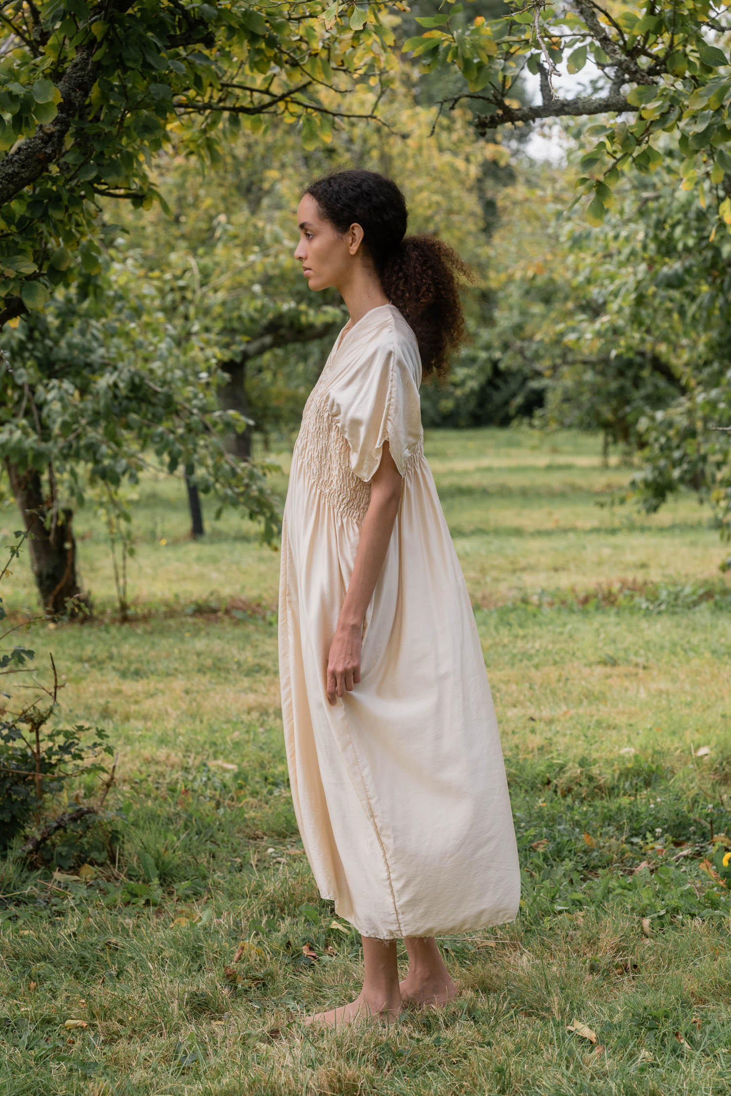 sale asymmetric moonbeam dress silk cotton satin image 1