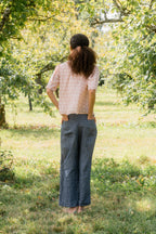sale print frill yoke blouse small flower image 2