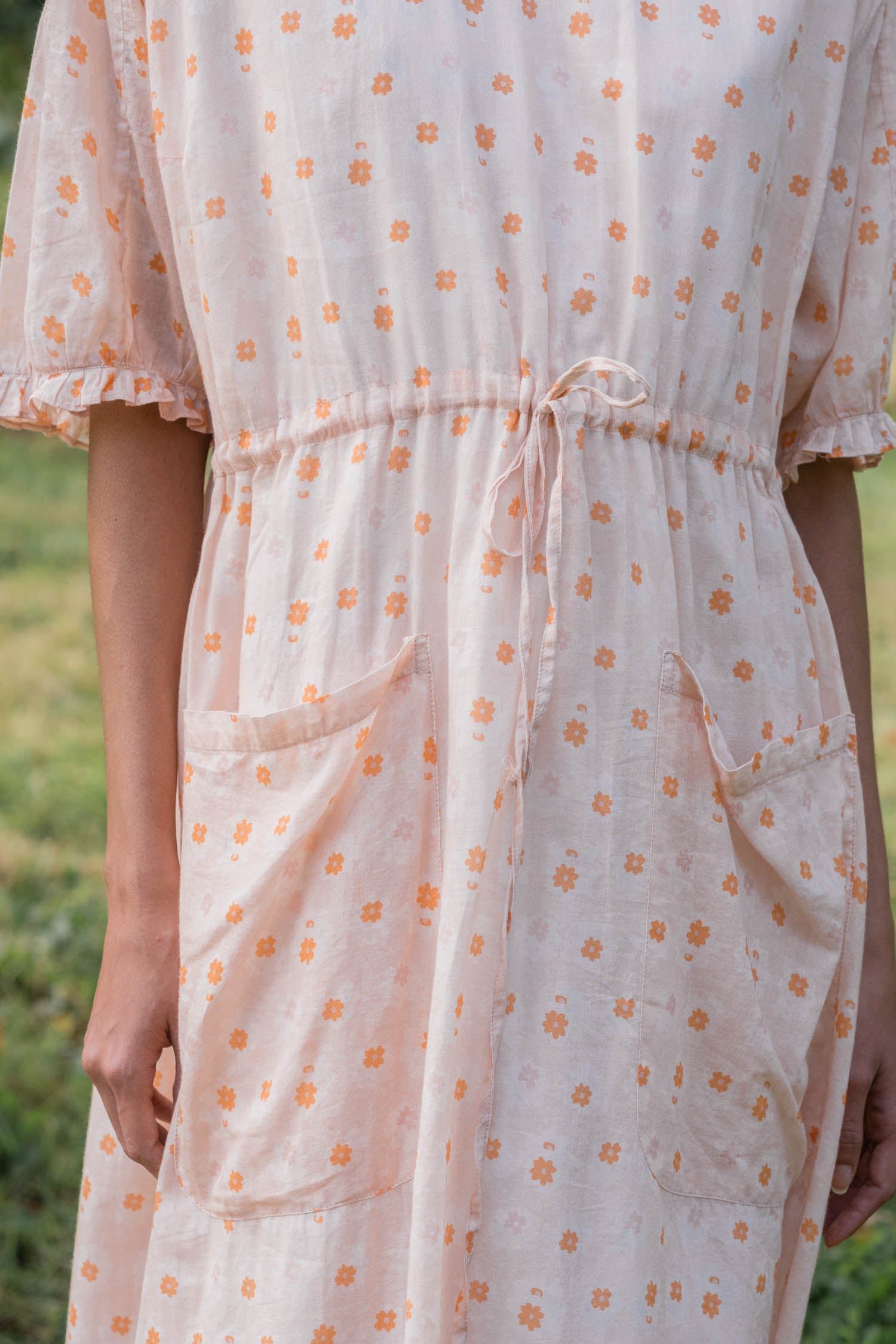 1043 comfy pocket small flower printed cotton dress image 5