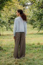 sale tailored line pants linen twill image 1