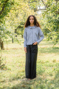 sale puckered collar shirt cotton tiny check image 0