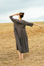 sale double pleat dress cotton cambric image 2