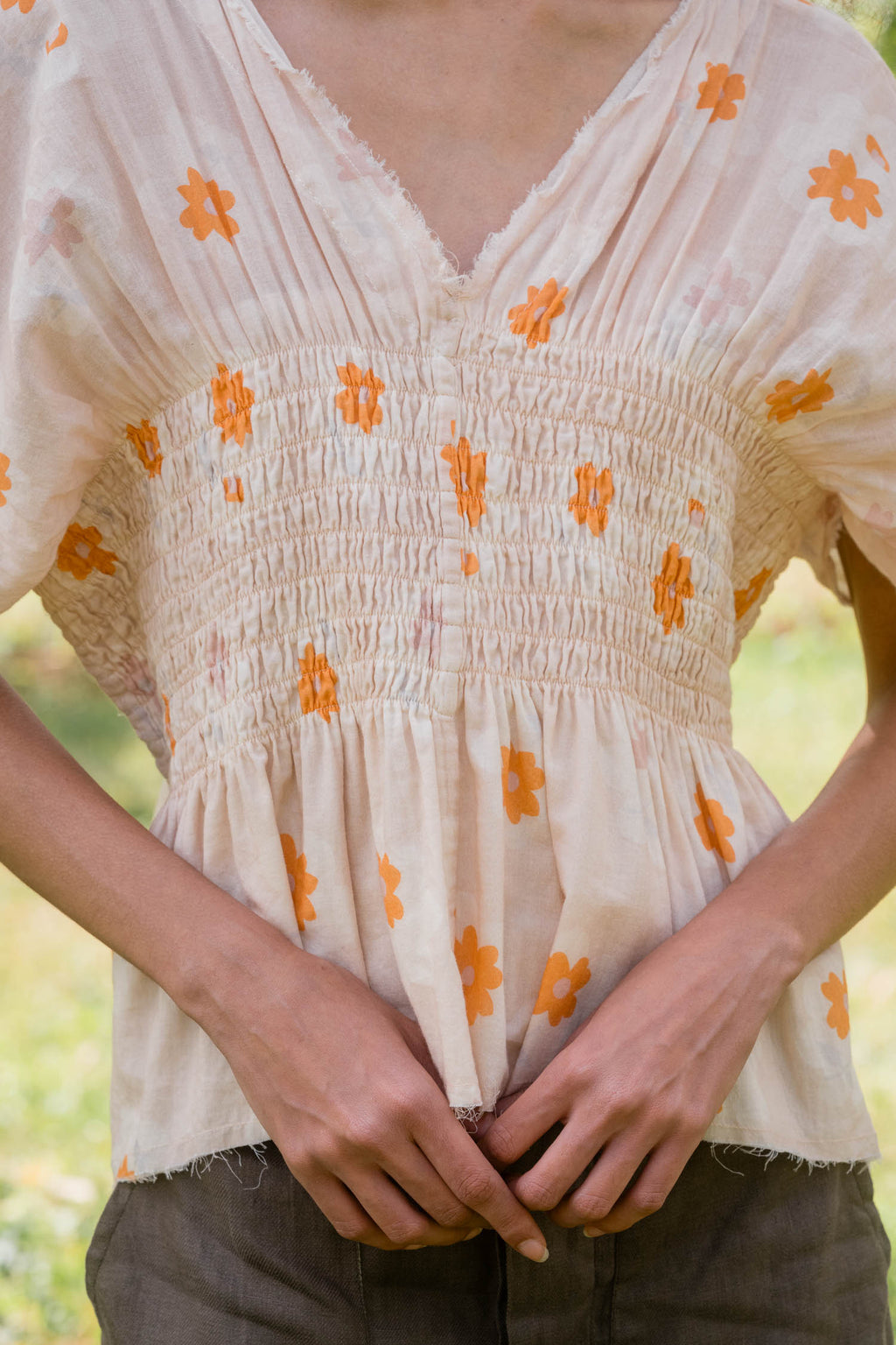 sale brilliant blouse printed big flower cotton voile image 1
