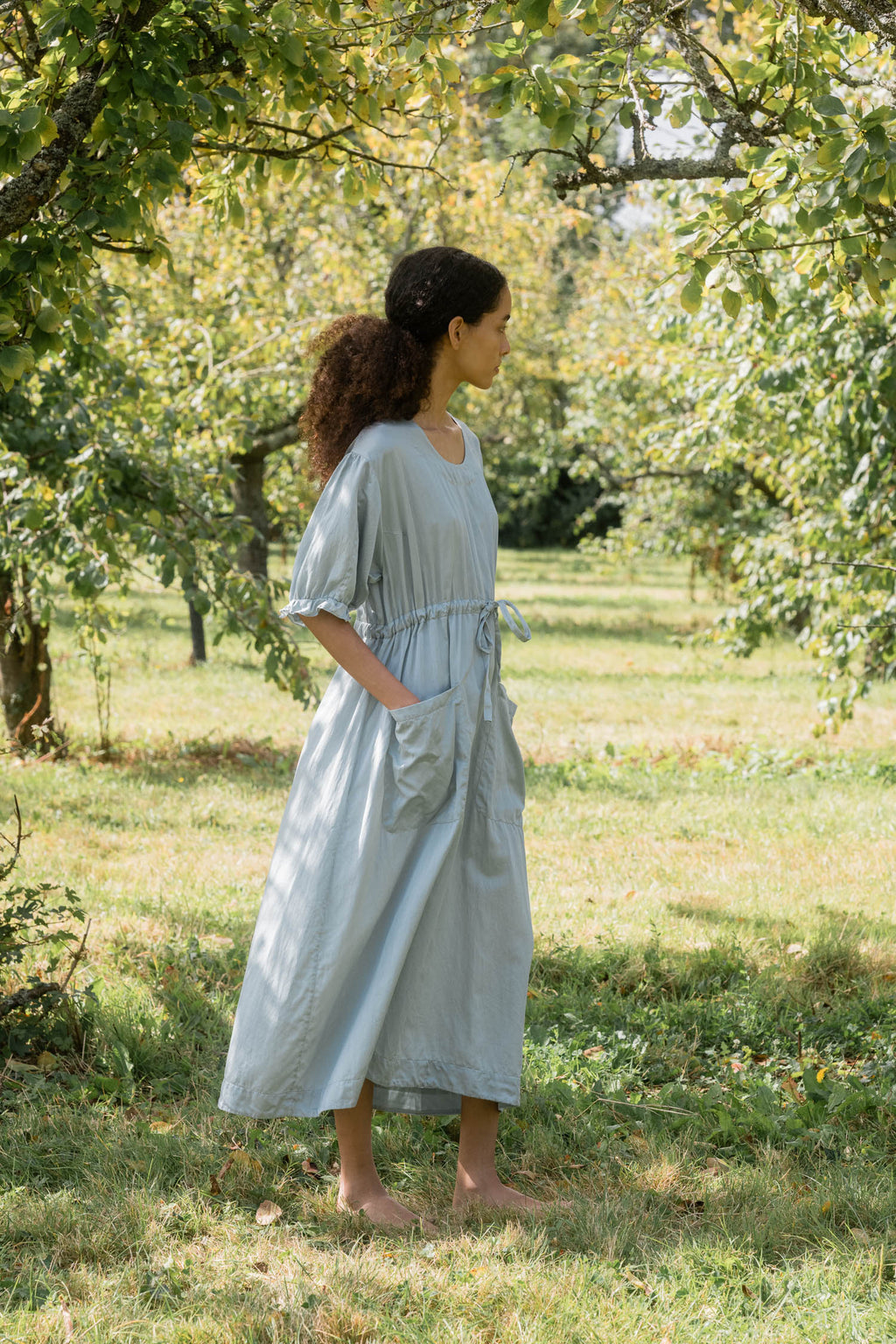 sale comfy pocket dress silk cotton satin image 2