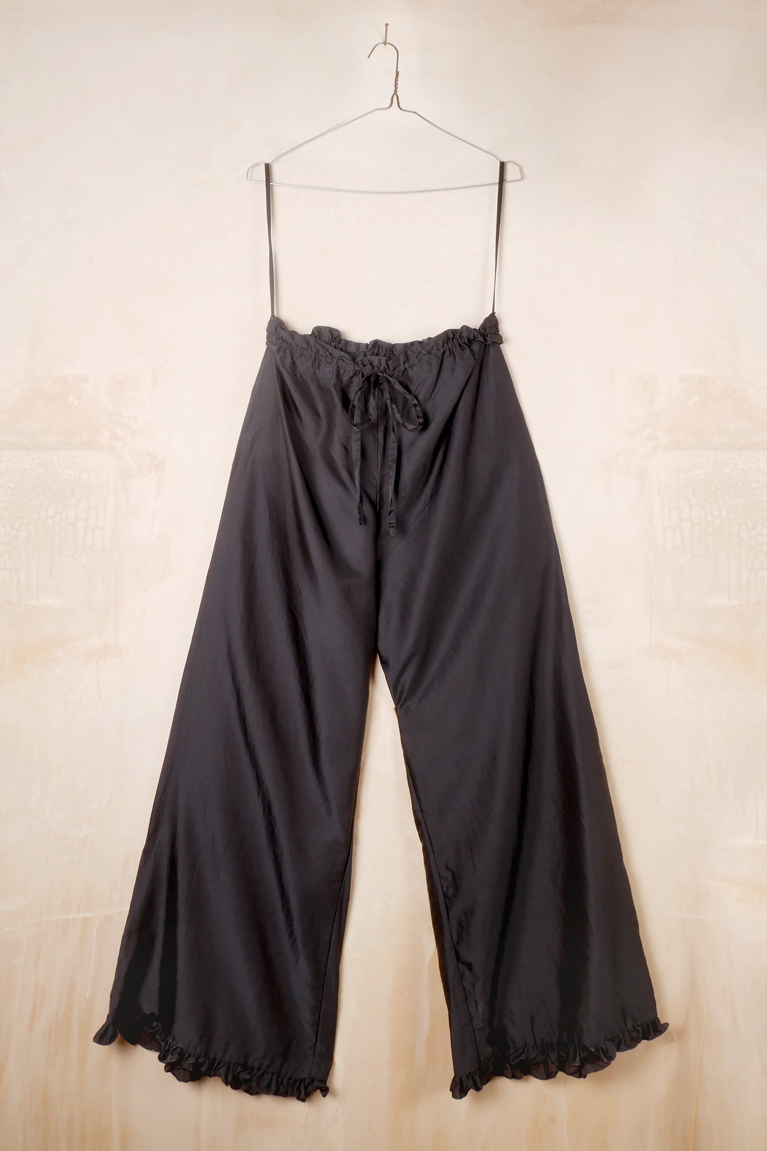 wide leg frill hem pants image 0