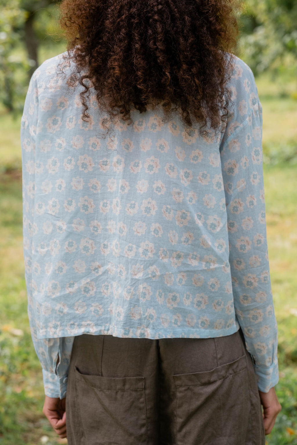 sale round collar blouse cotton voile small print image 5