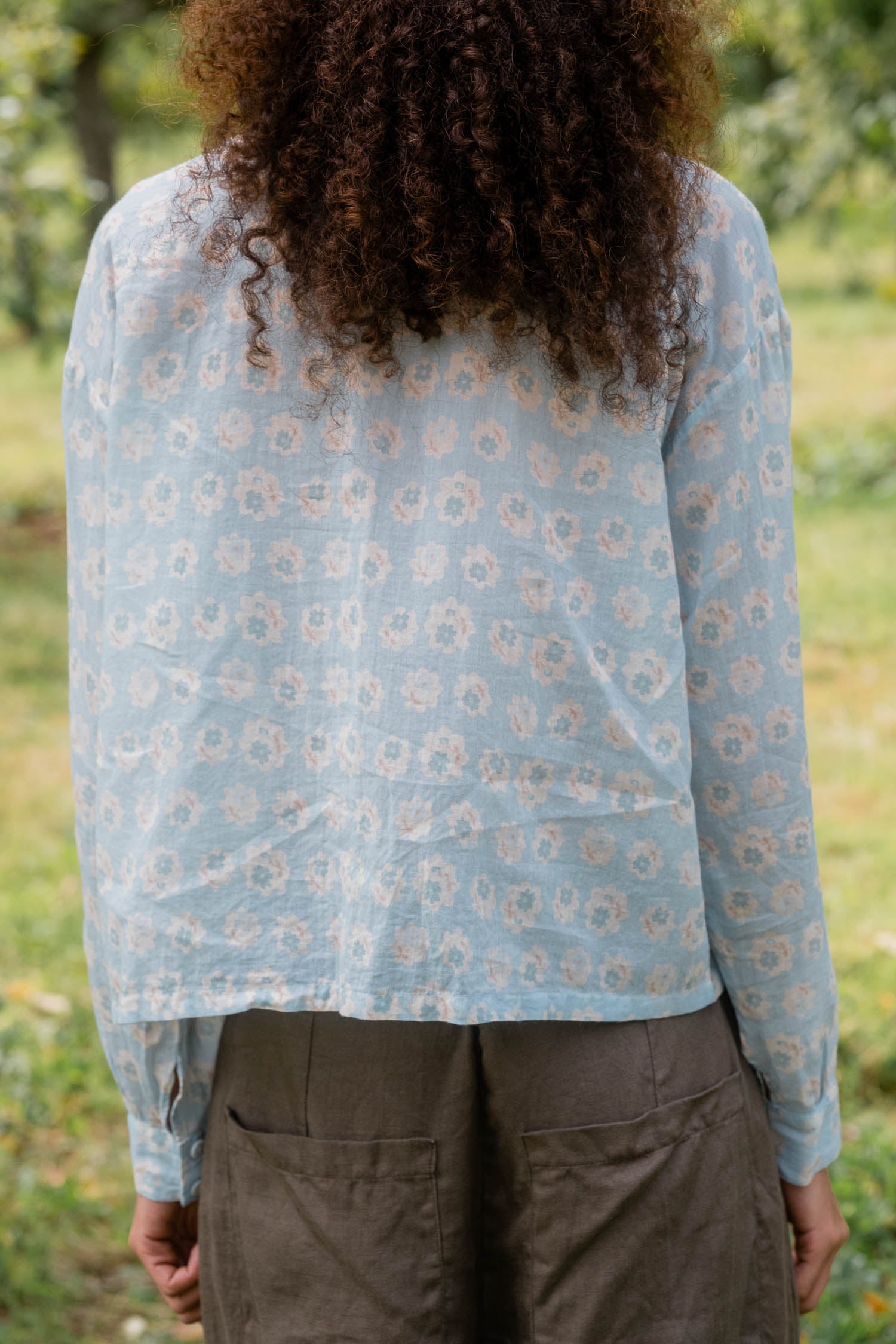 sale round collar blouse cotton voile small print image 5