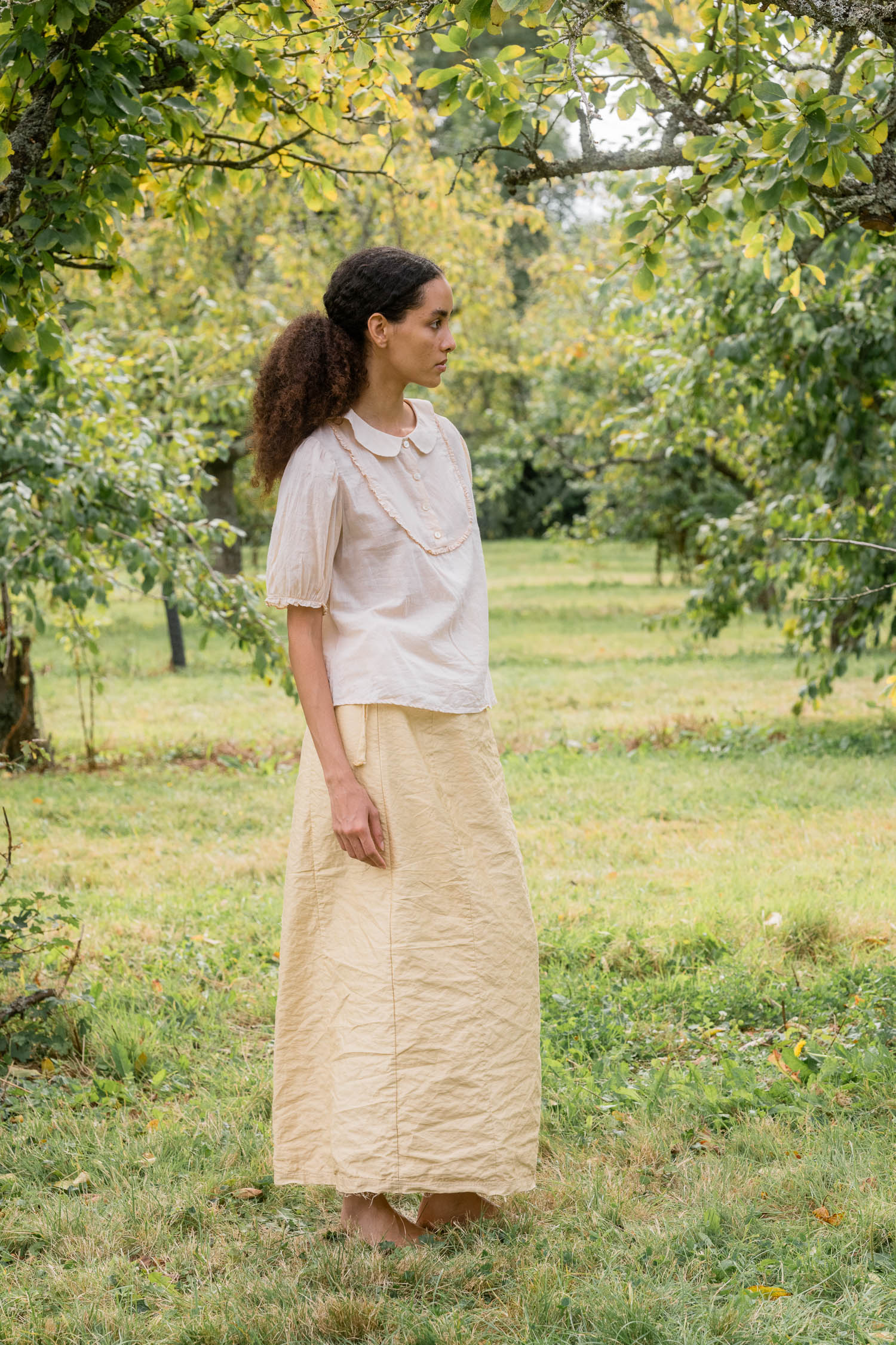 sale frill yoke blouse cotton voile image 1