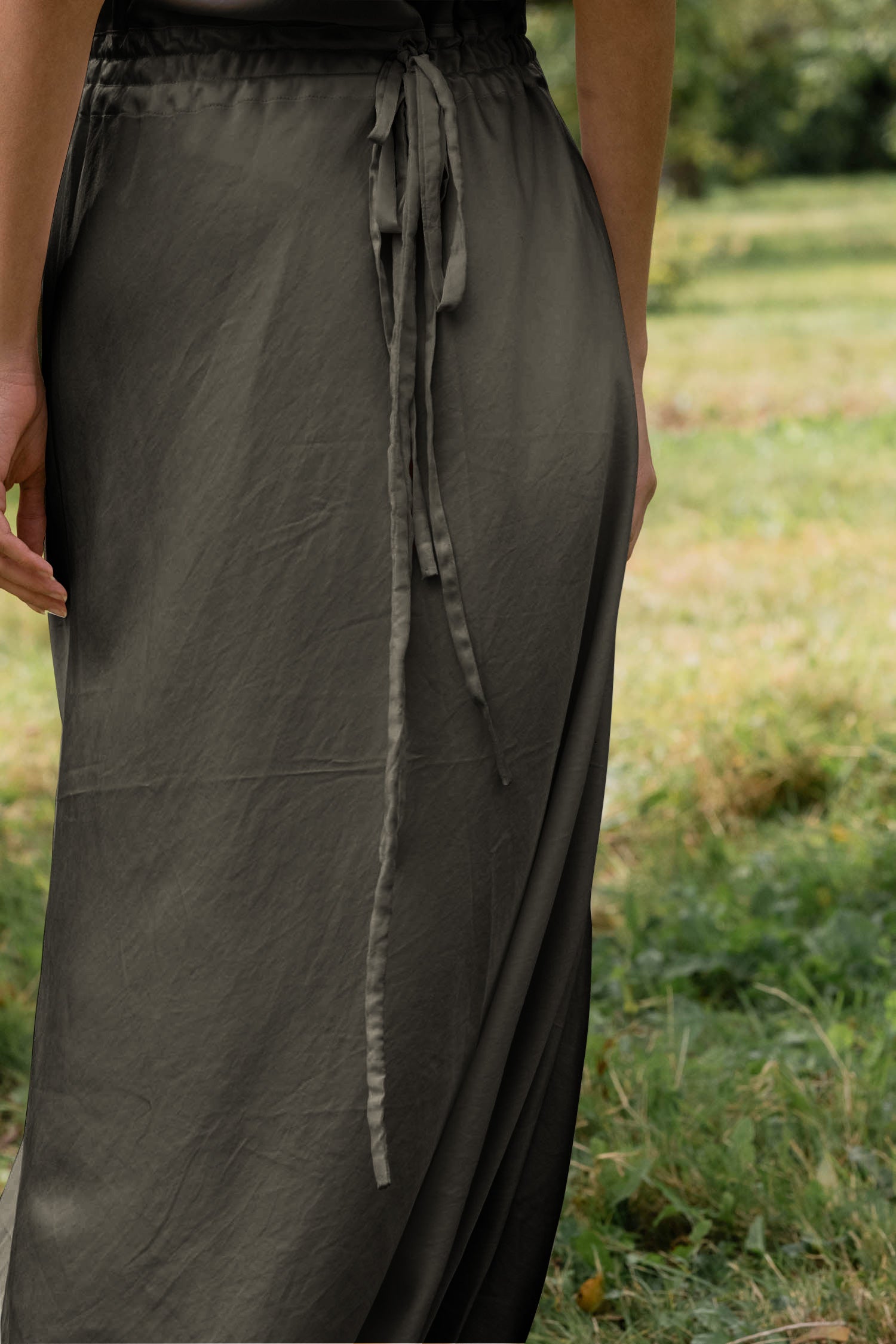 sale bias cut silk cotton satin dress - Beluga, M image