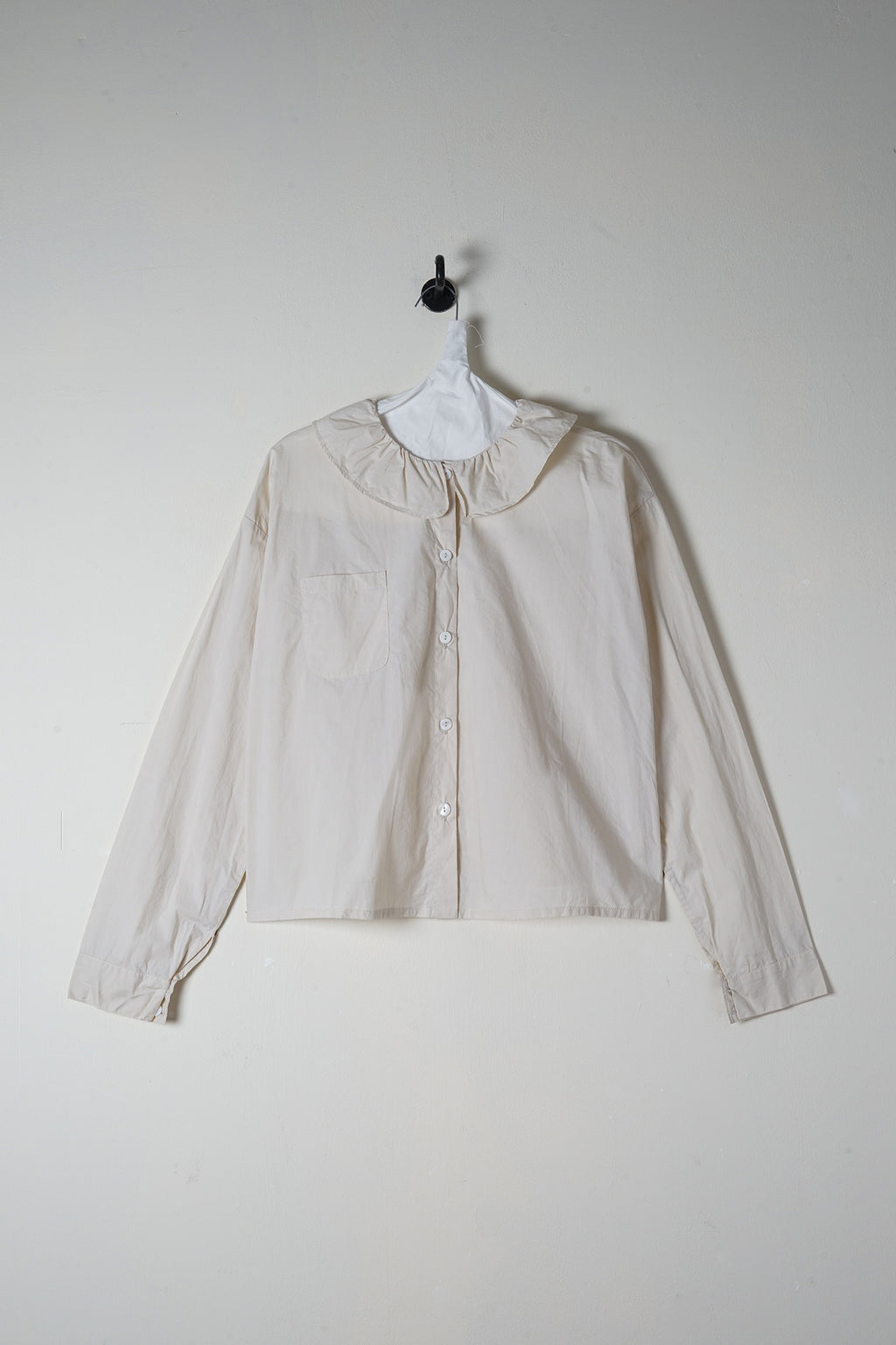puckered collar shirt cotton poplin image 1