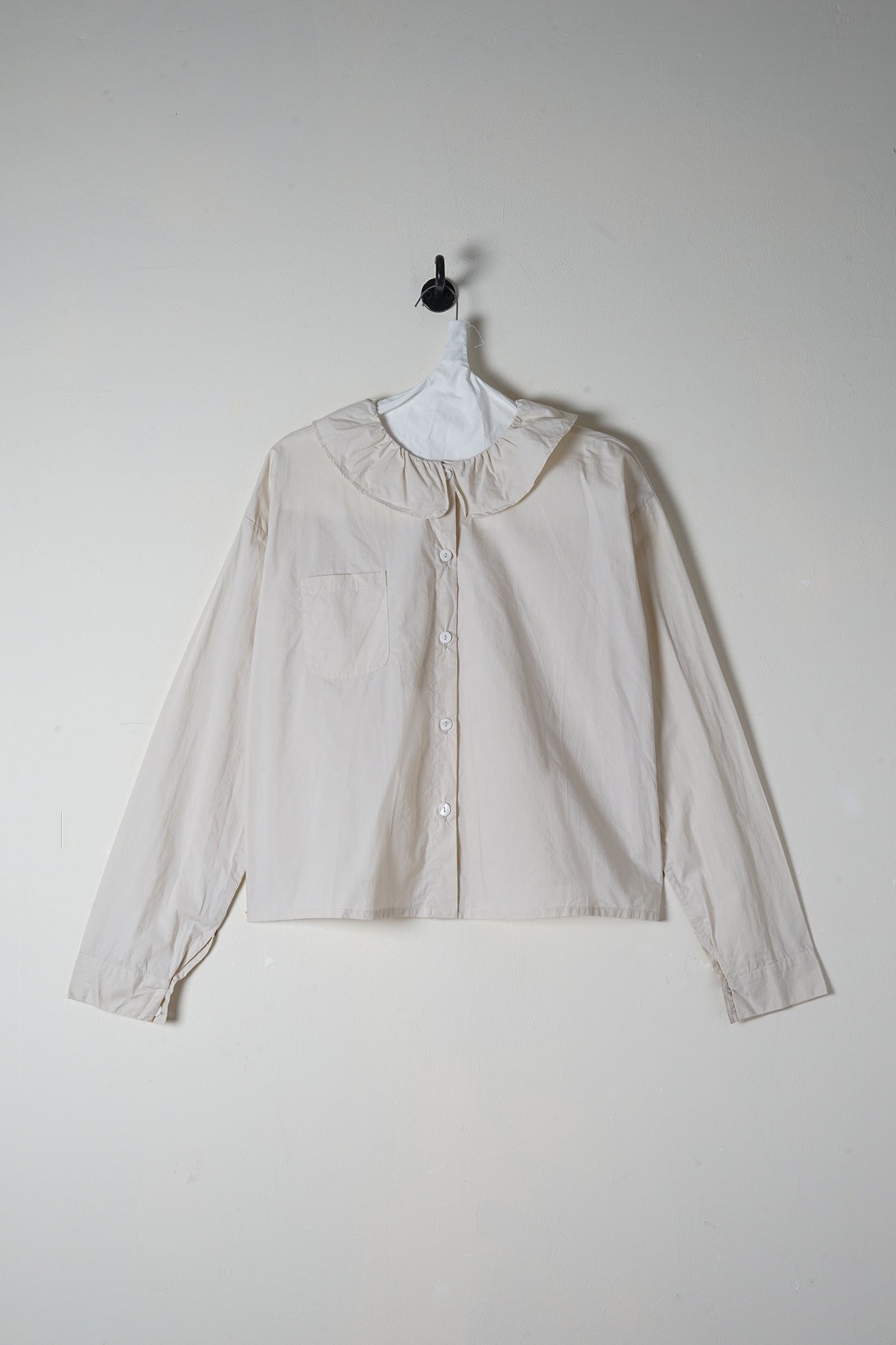 puckered collar shirt cotton poplin image 1