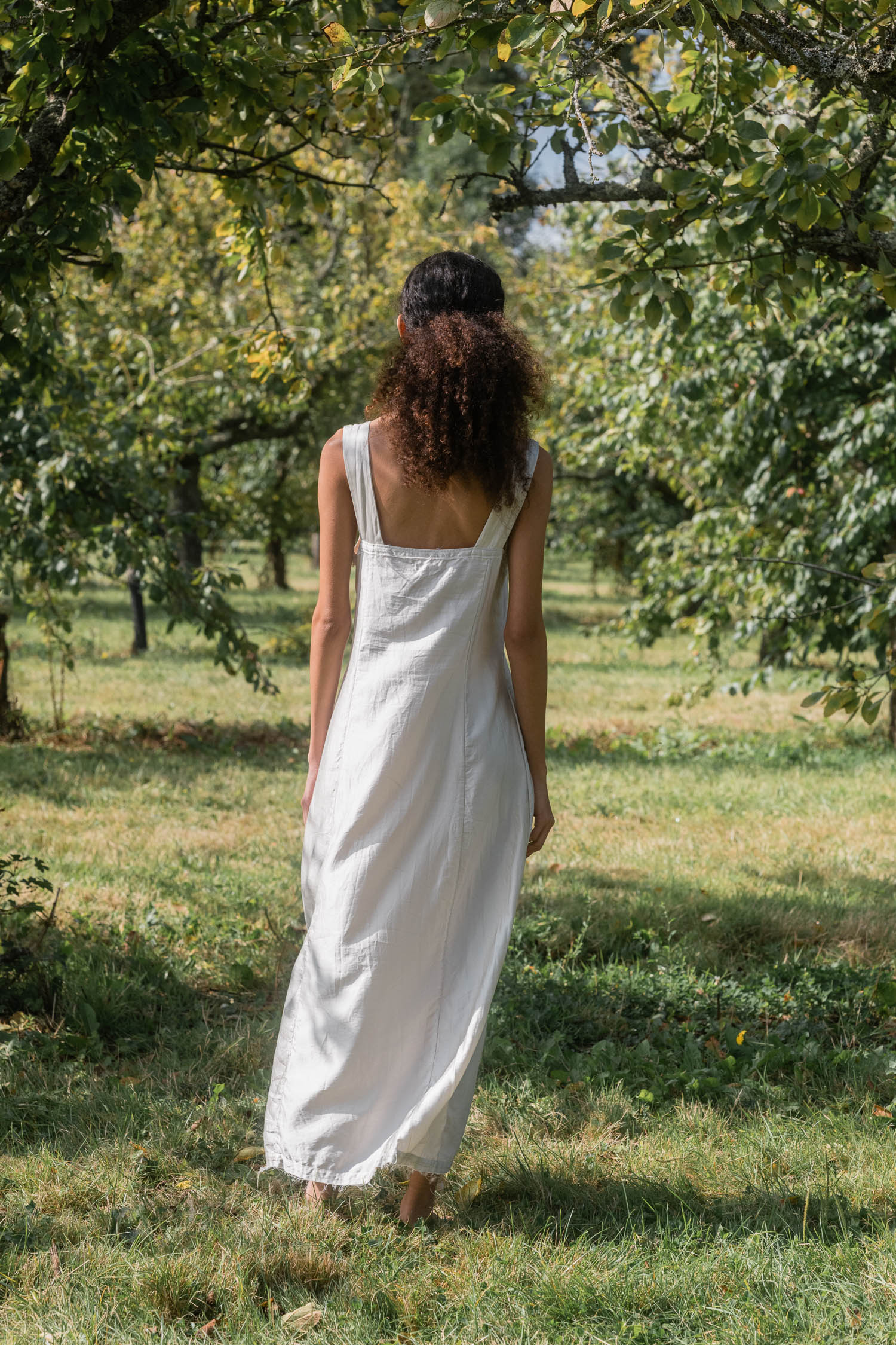 wide strap dress silk cotton satin image 3