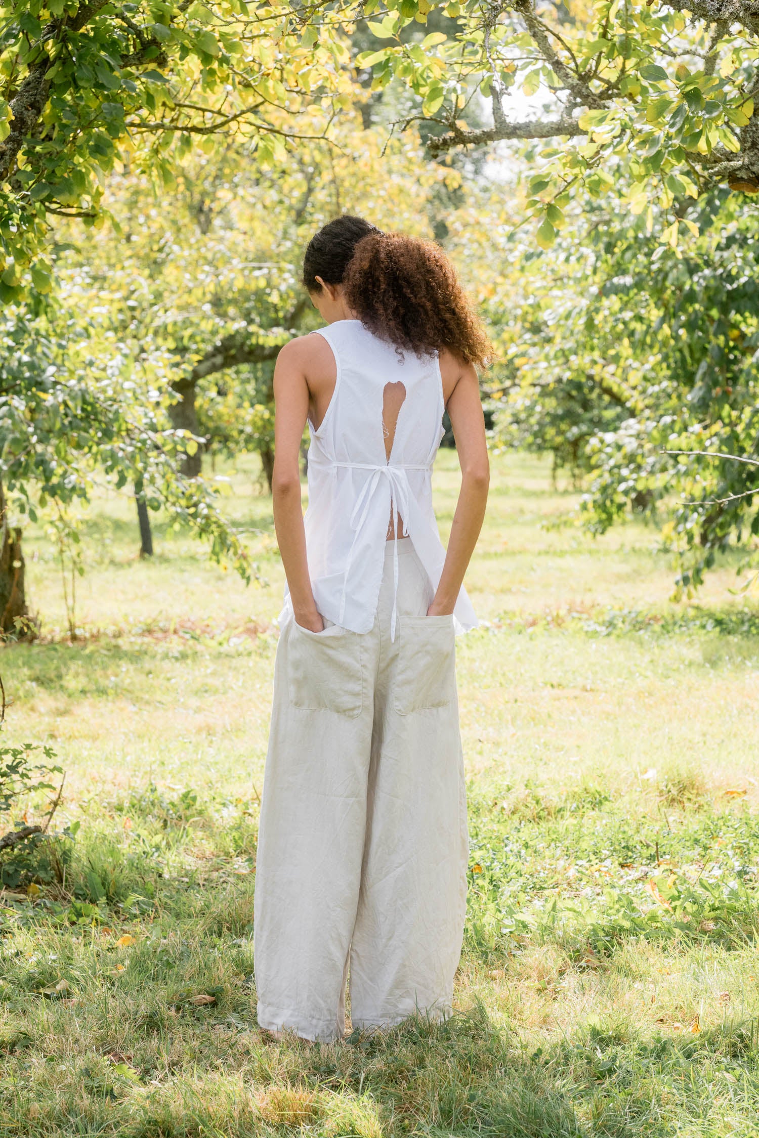 sale tailored line pants linen twill image 10