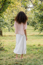 sale bias cut skirt short silk cotton satin image 1