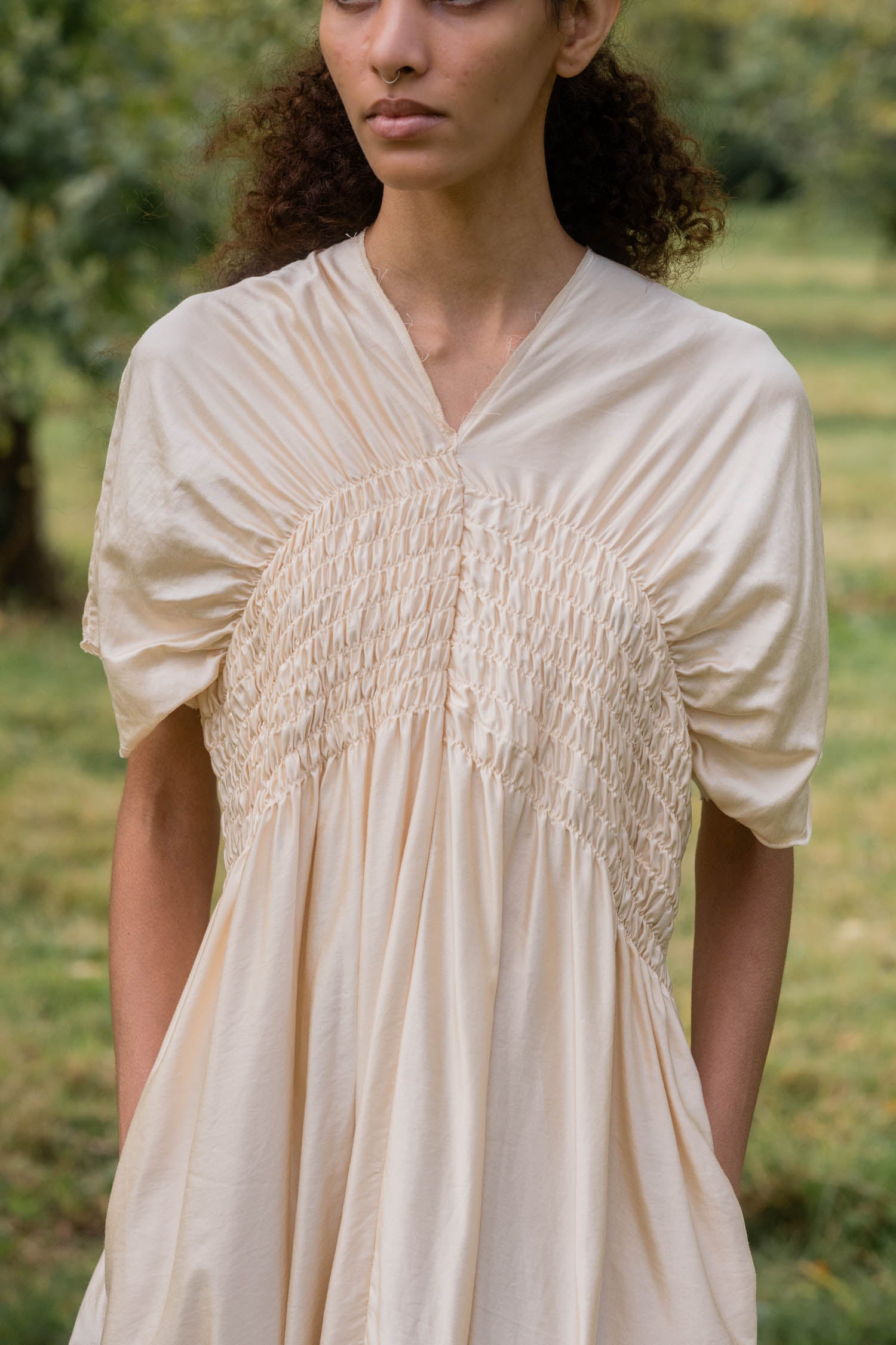 sale asymmetric moonbeam dress silk cotton satin image 7
