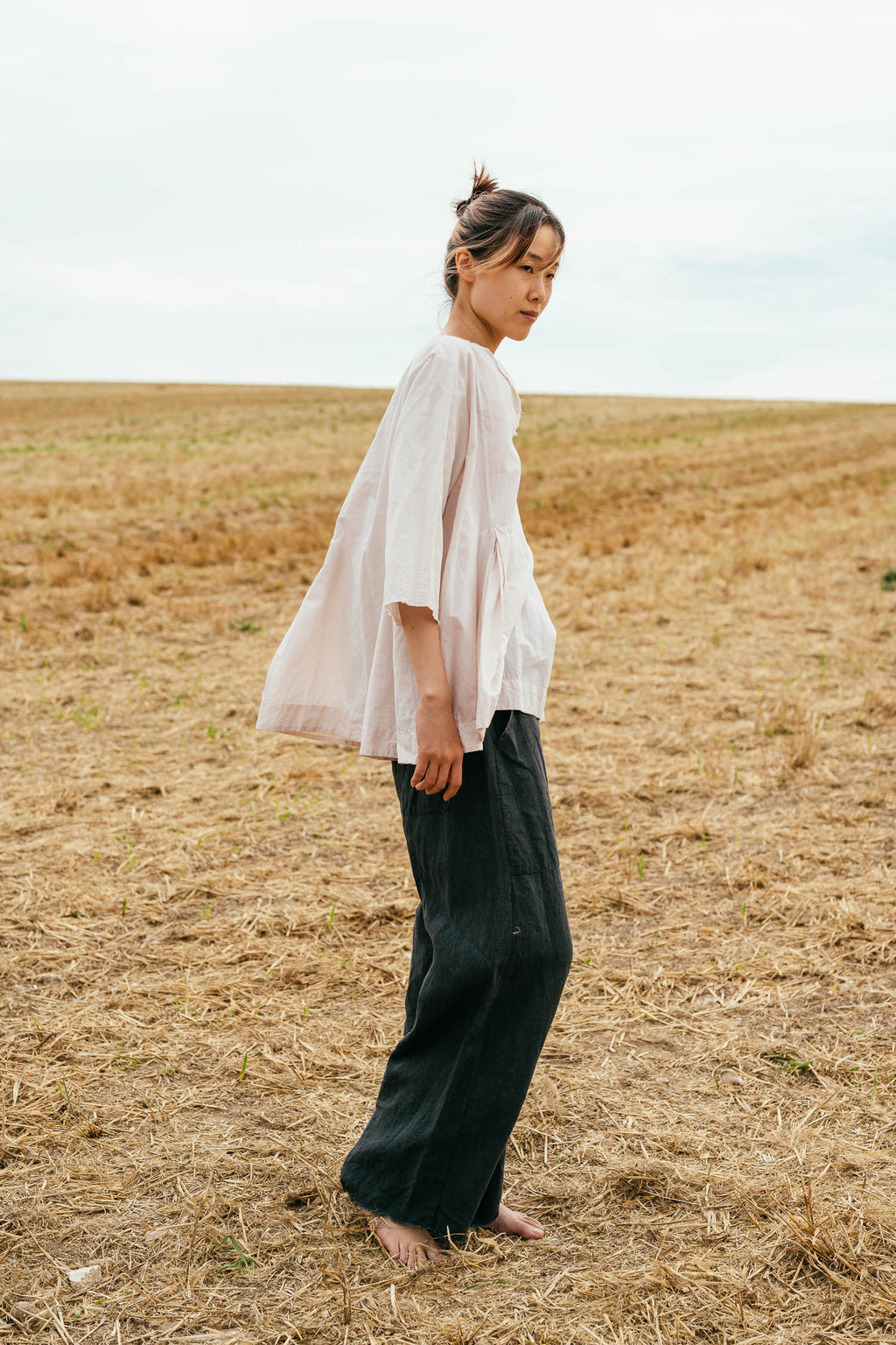 sale double pleat top cotton image 1