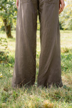 sale flare pants linen twill image 6