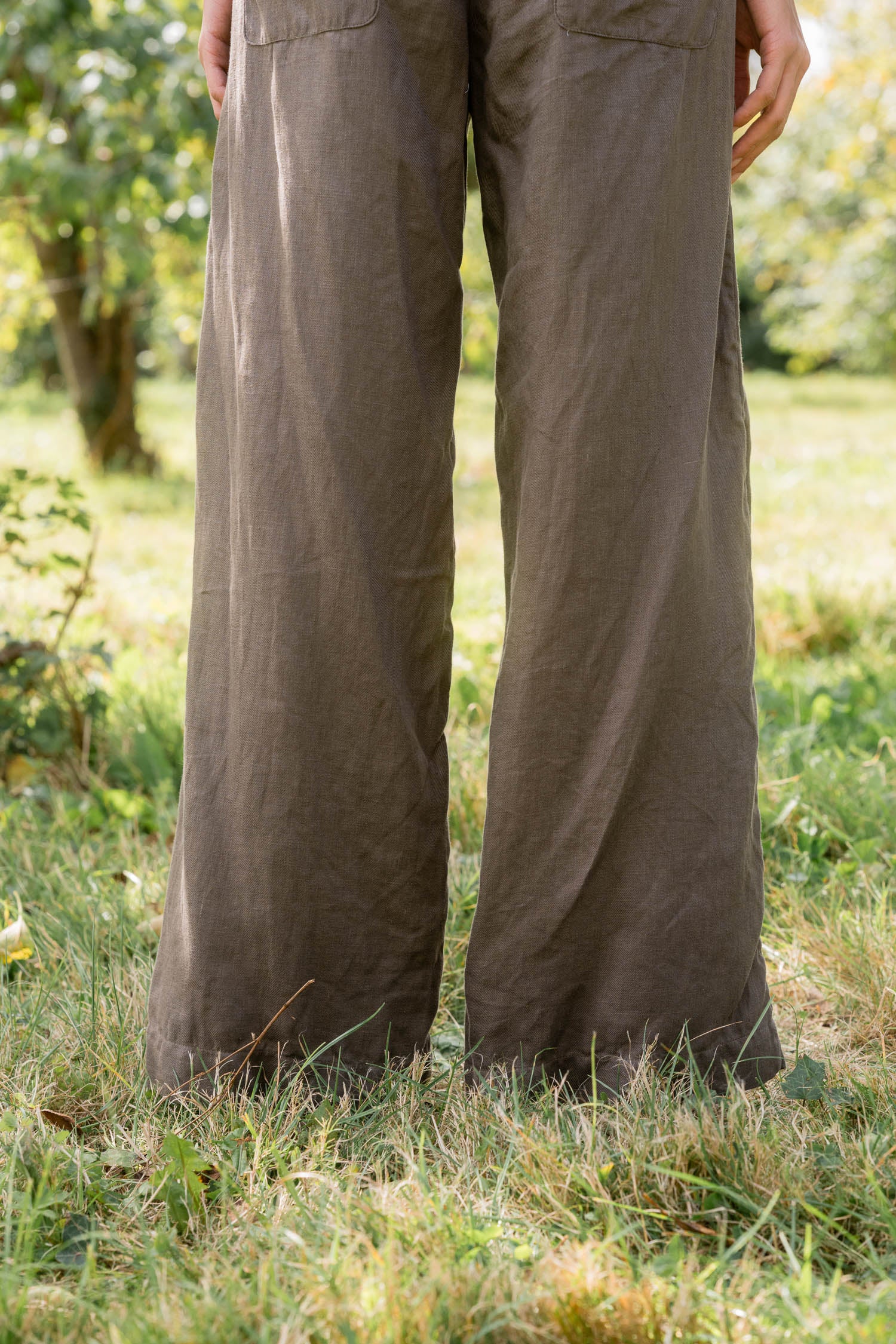 sale flare pants linen twill image 6