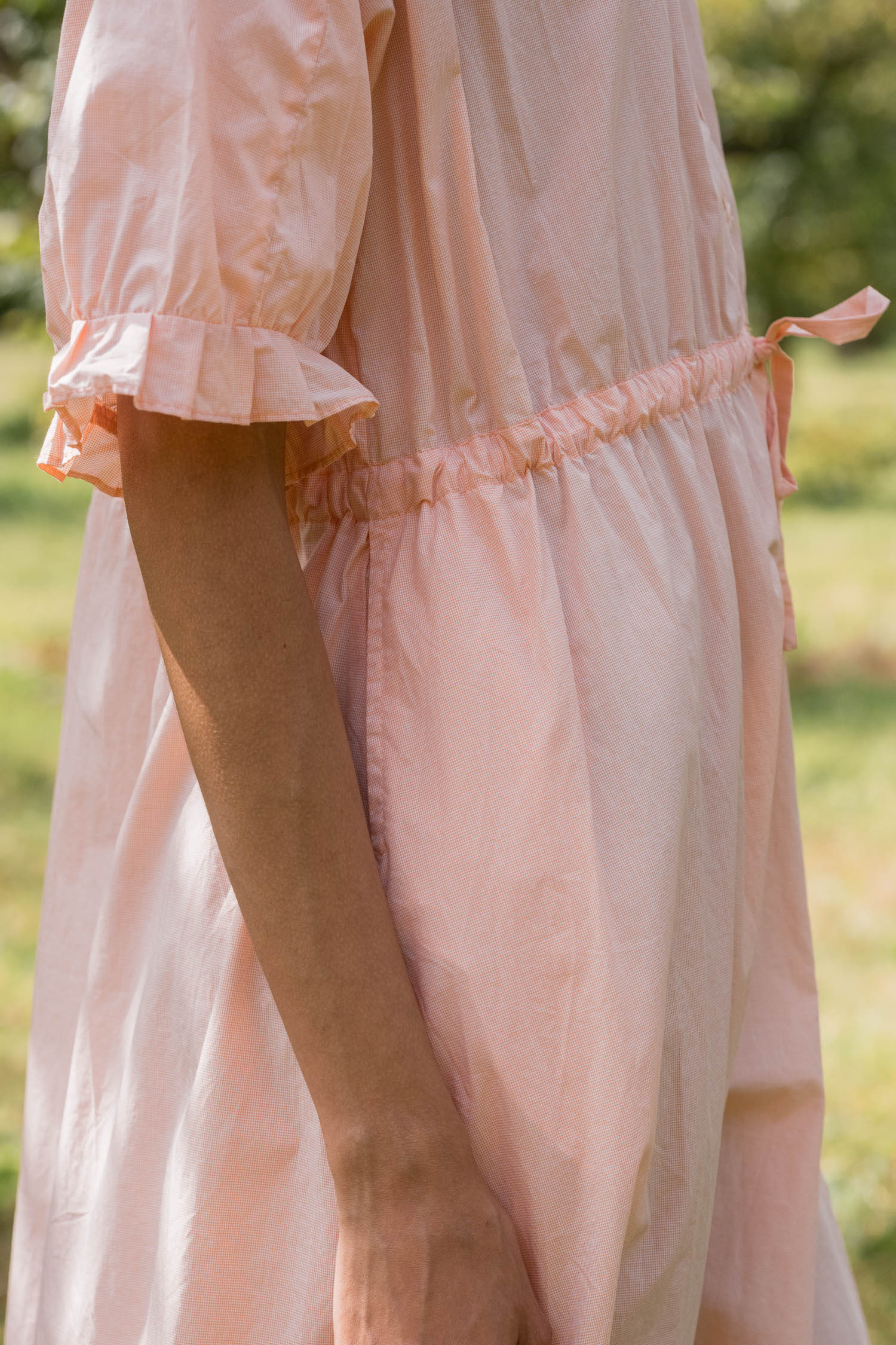 comfy yoke dress cotton tiny check image 7
