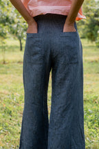 sale flare pants linen denim image 5