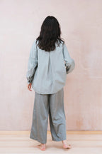 button thru shirt cotton poplin
