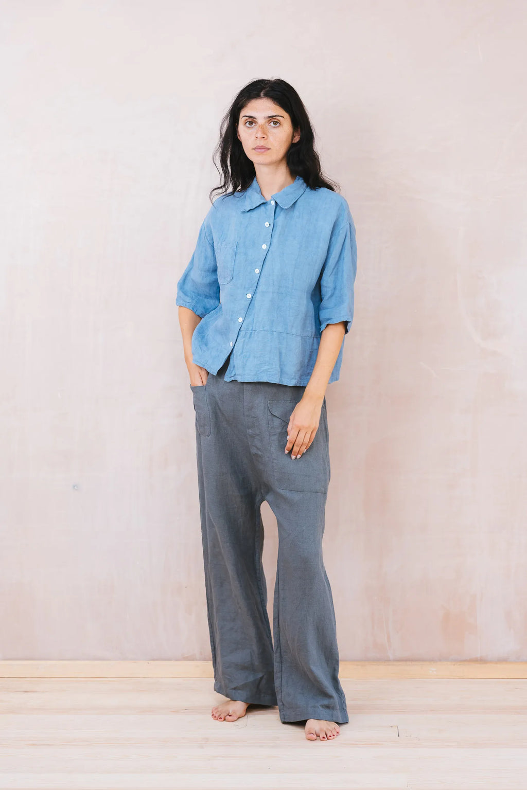 clean patch shirt linen