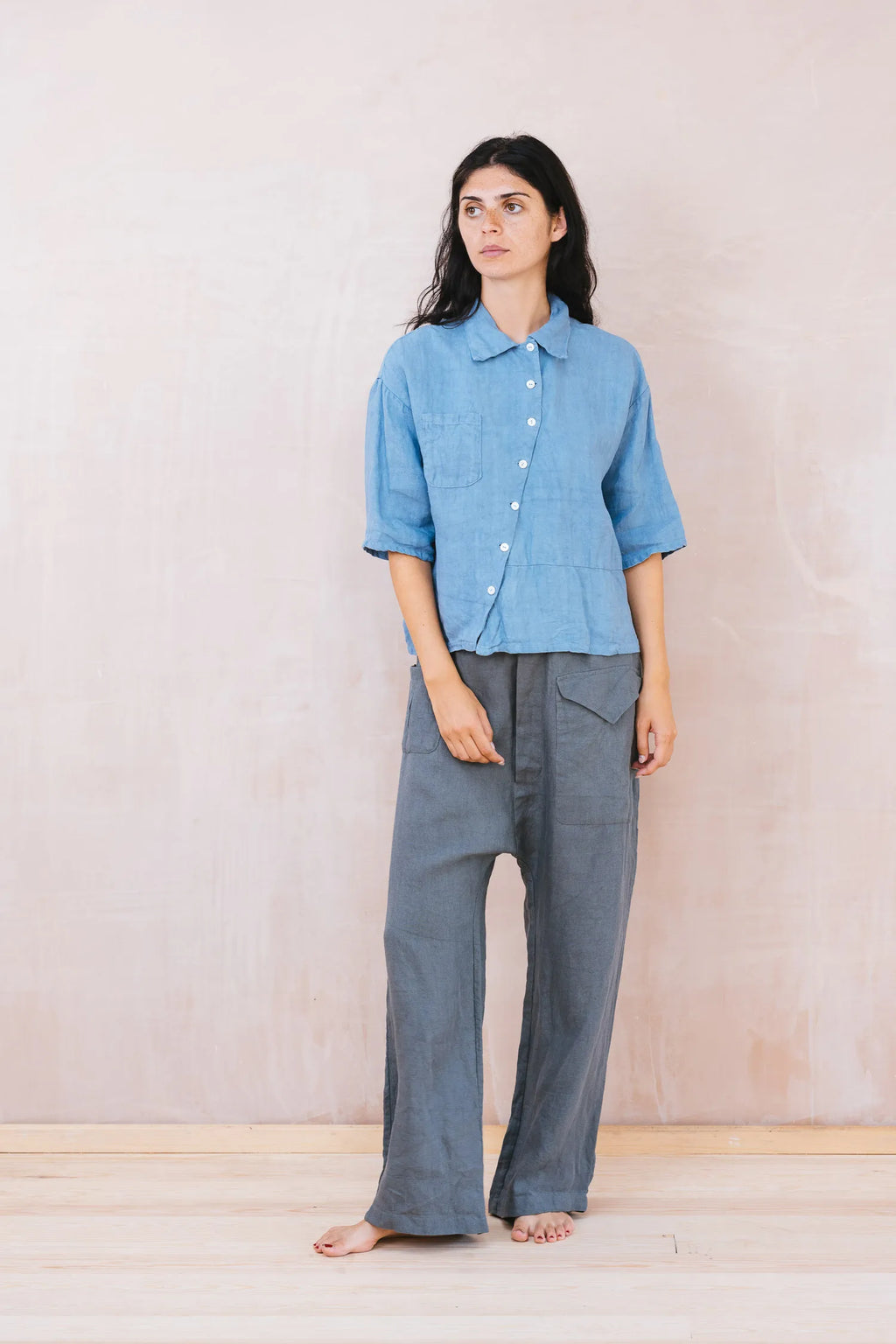 clean patch shirt linen